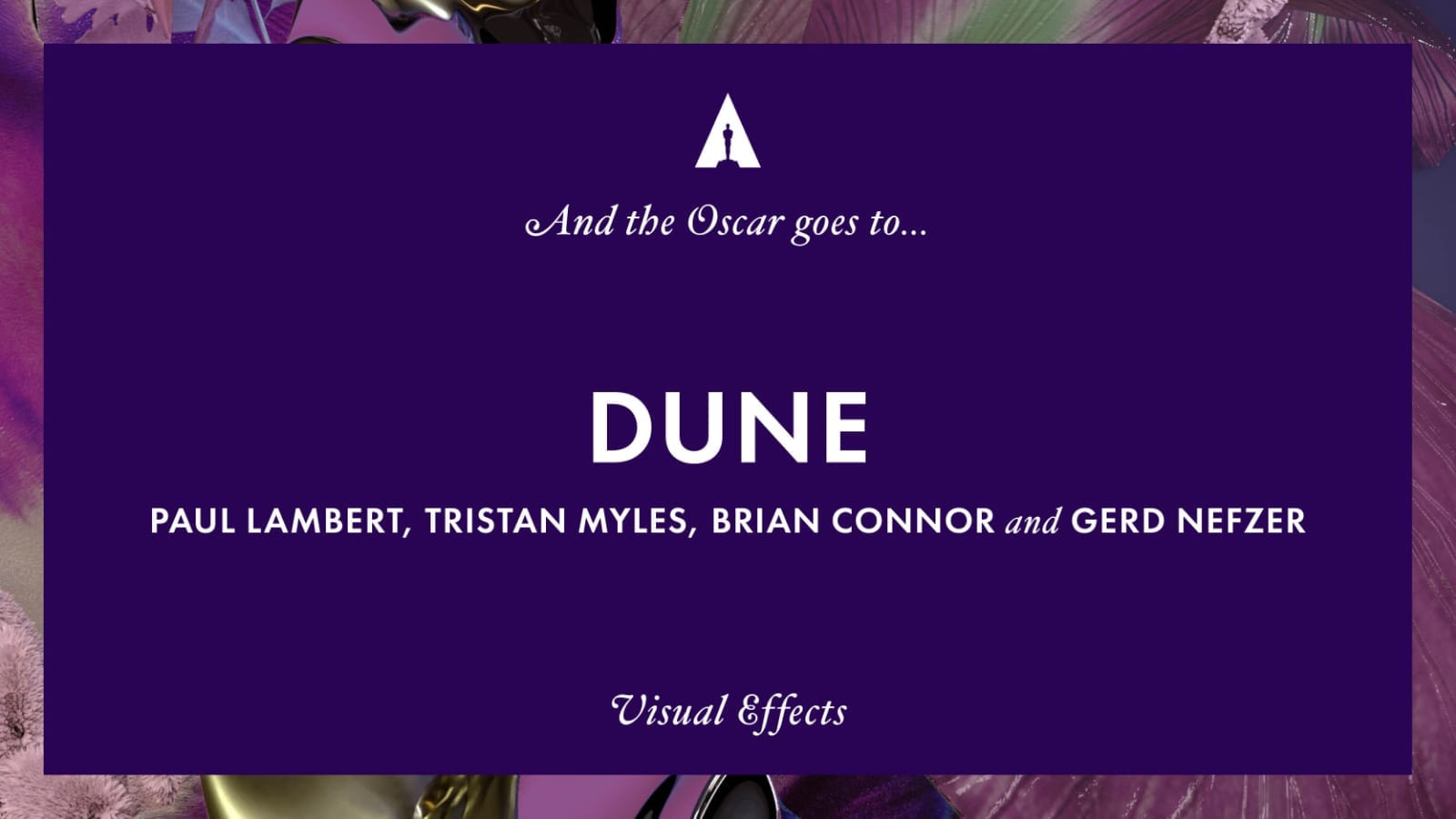 Dune wins Best Visual Effects at the 2022 Oscars